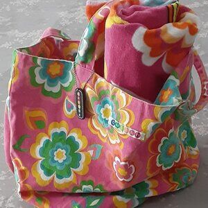 BeePosh 100% Cotton Towel & Tote - Colorful Floral Print
